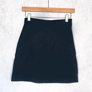 Black mini skirt with tassel design size small for party, events, cocktail, club